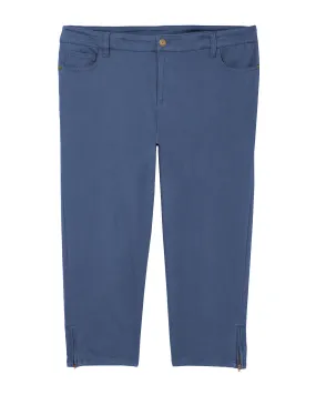 Petra 5 Pocket Capri w/ Zipper Detail | Azure Blue