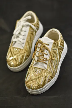 Poly Silk Gold Sneakers