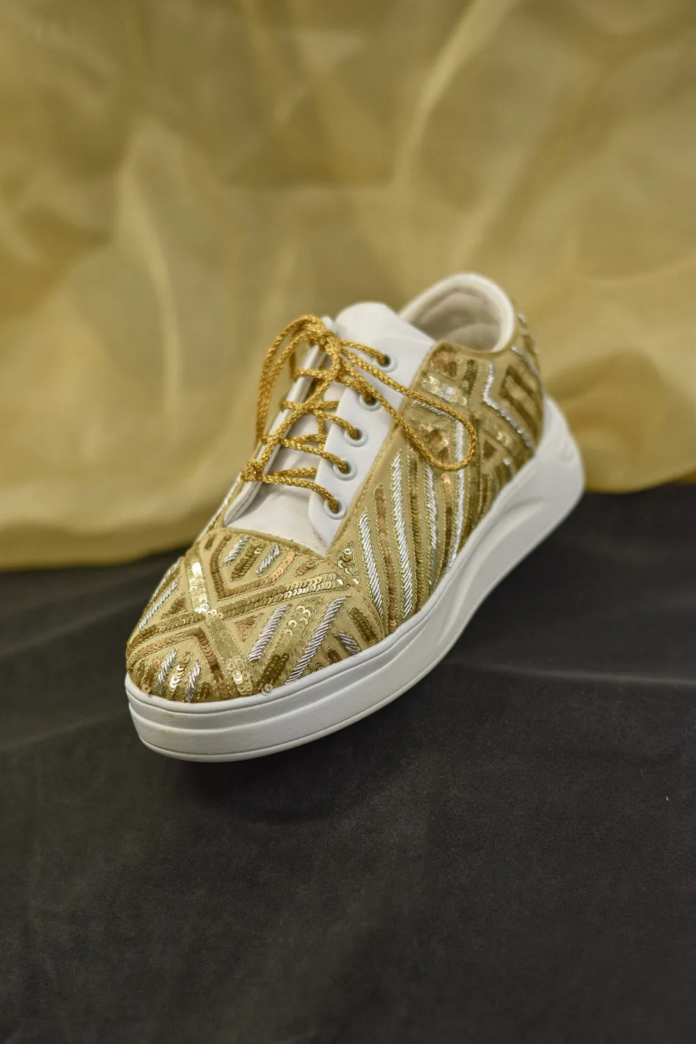 Poly Silk Gold Sneakers