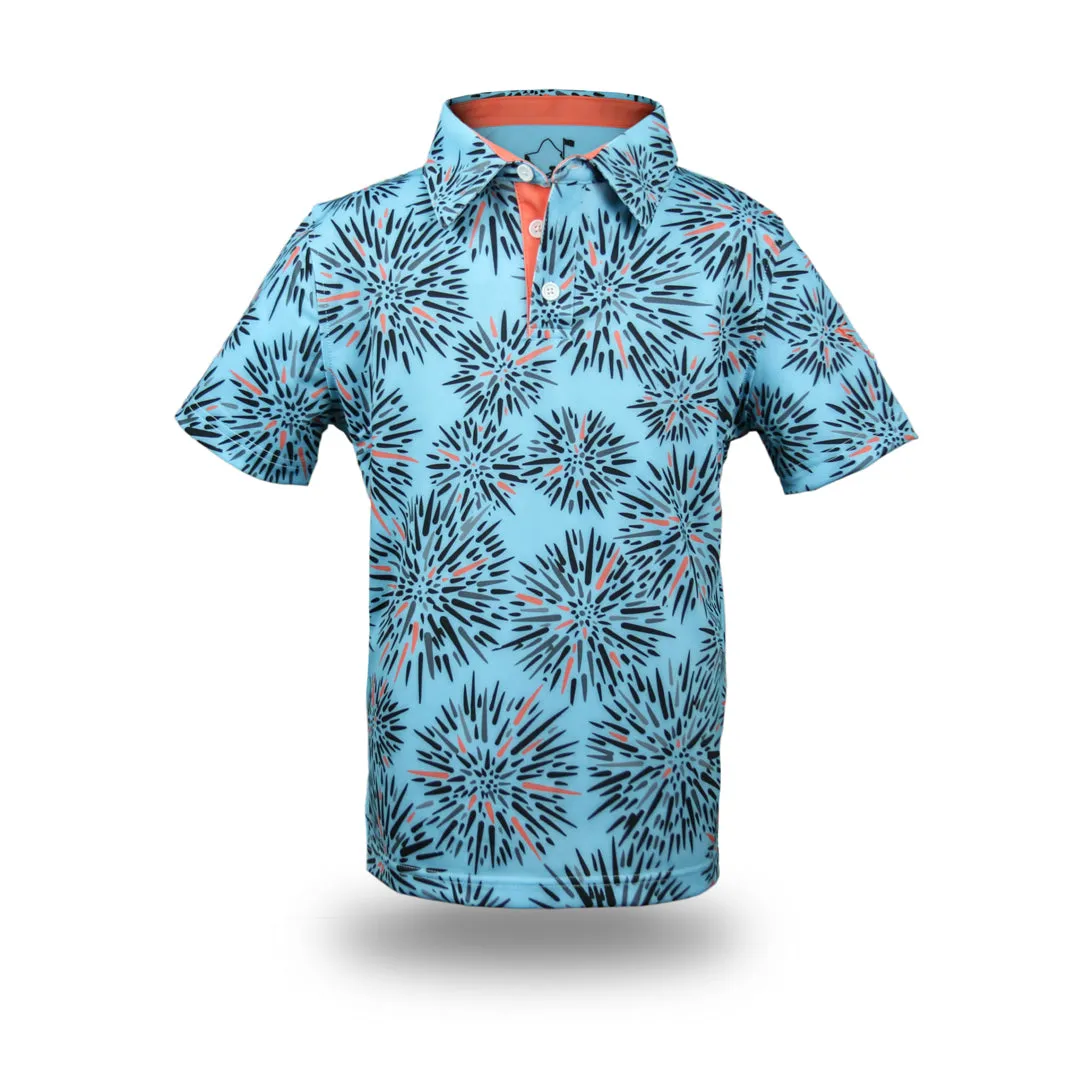 "Wana" Ocean Coral - OGA Youth Polo - Ocean Blue / Coral Pop