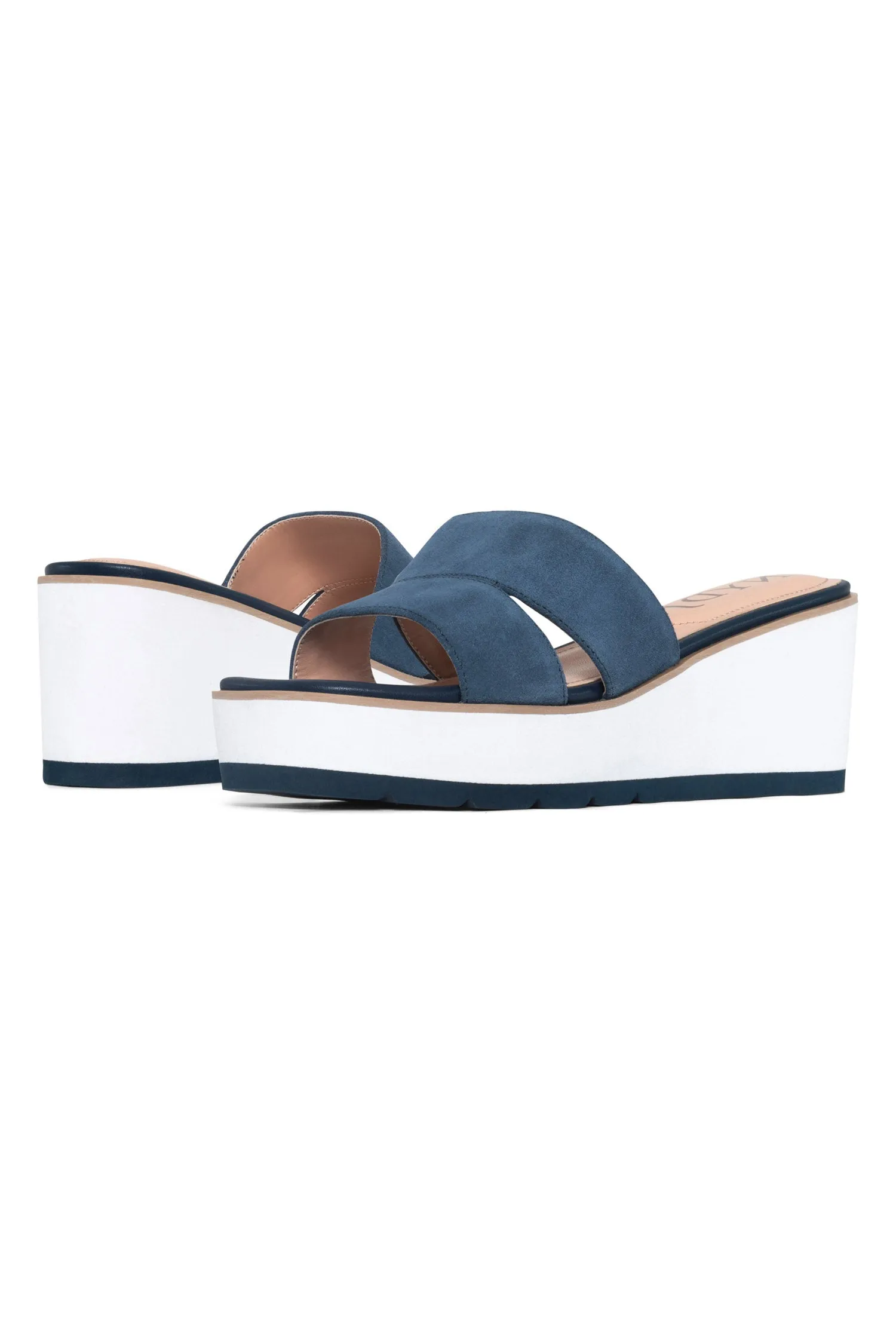 Raizy Wedge Sandals - Navy