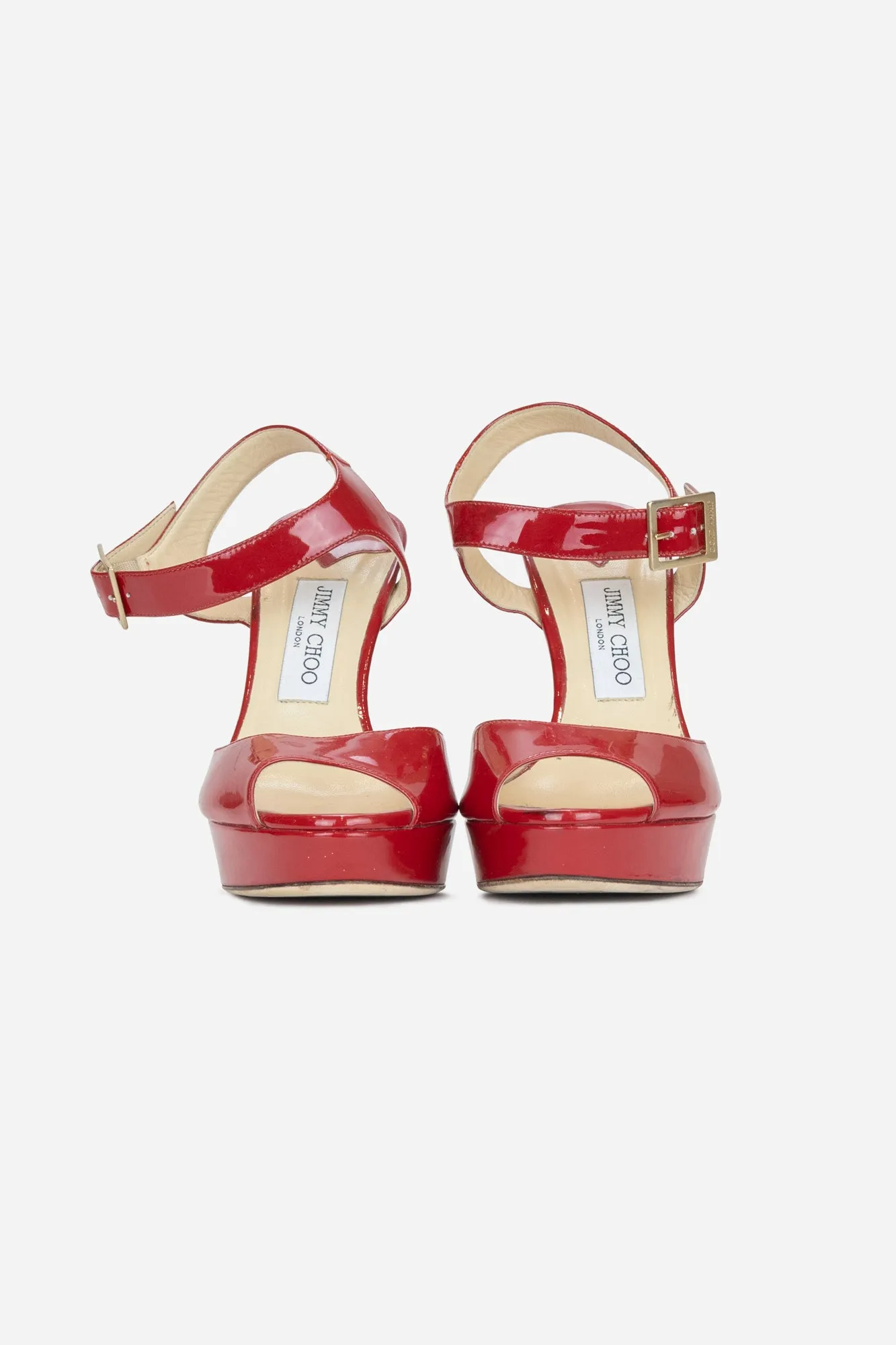 Red Patent Leather Platform Sandals