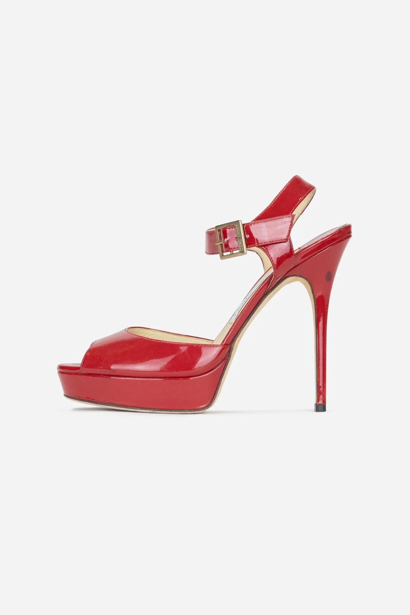 Red Patent Leather Platform Sandals