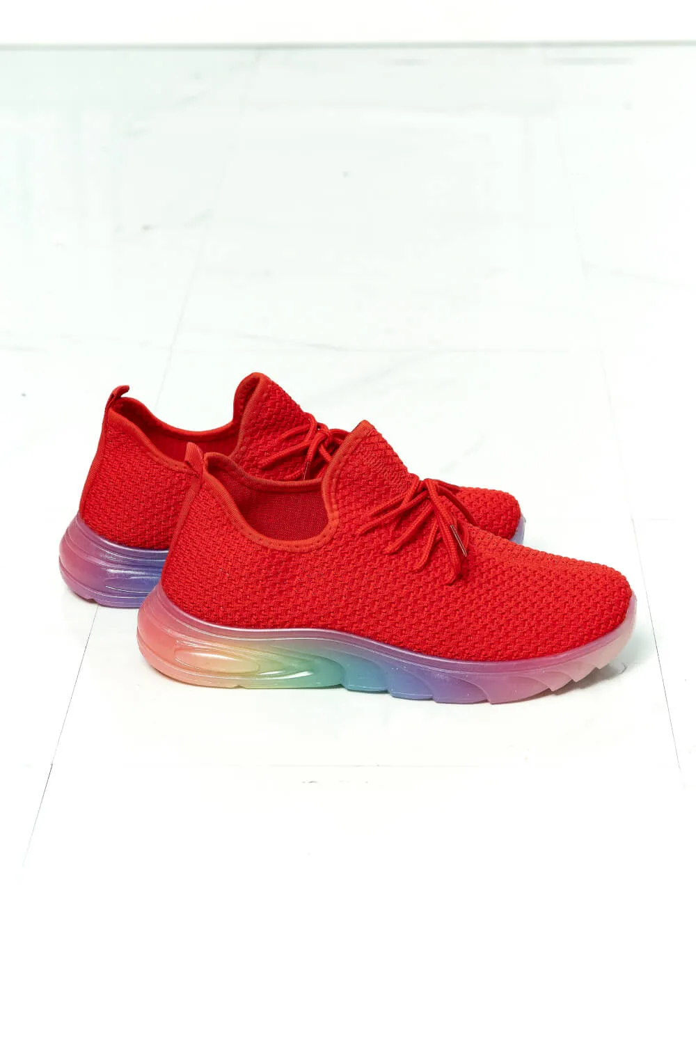 Red Runner's Delight Color Block Sneakers