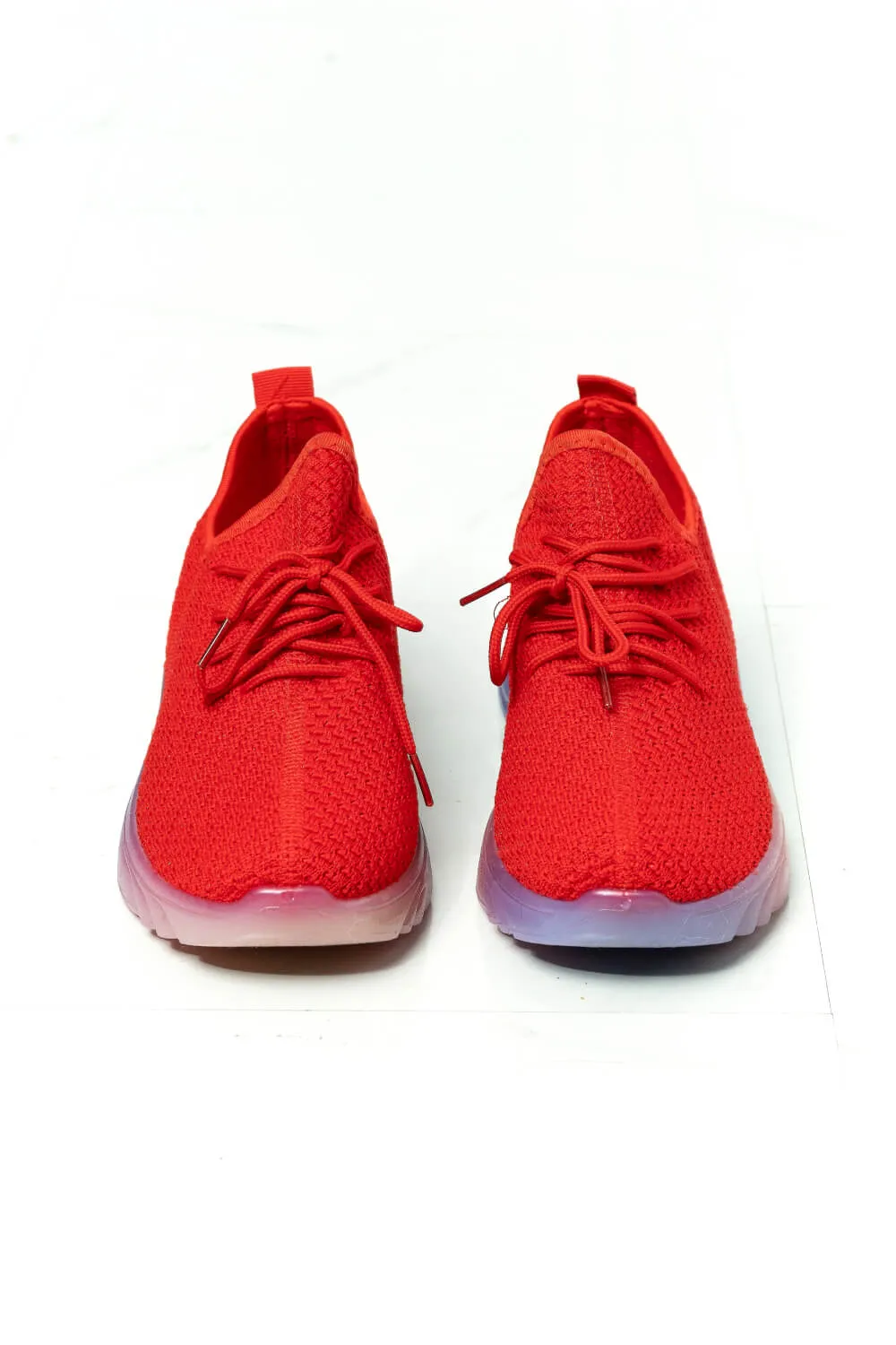 Red Runner's Delight Color Block Sneakers