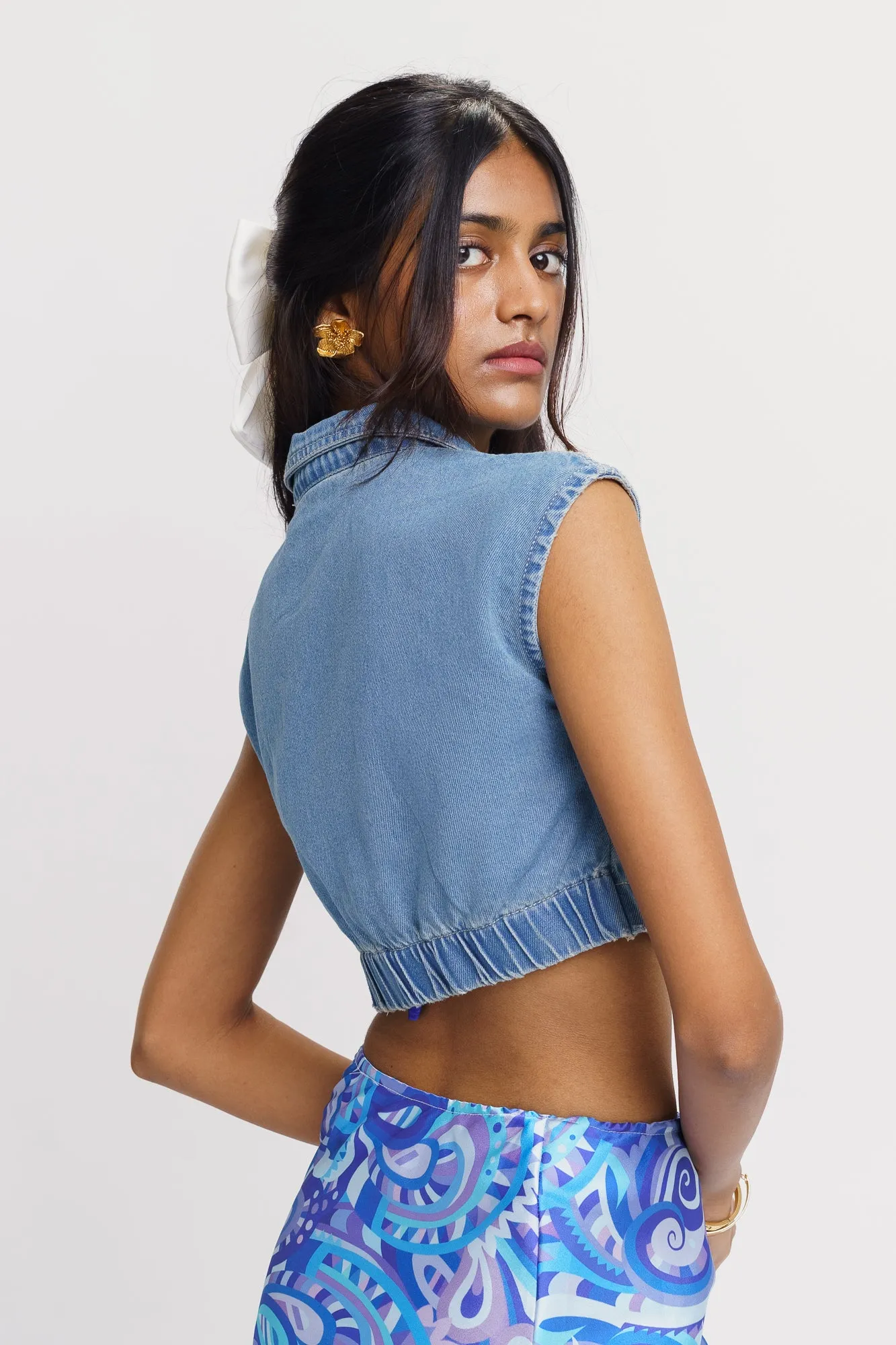 Retro Classic Denim Top