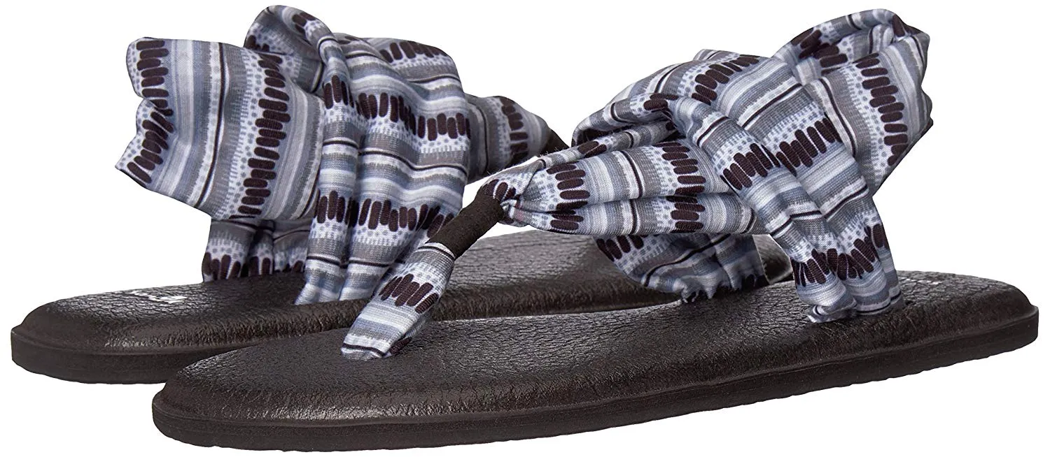 Sanuk Yoga Sling 2 Black / White Island Stripe Sandals - Women's