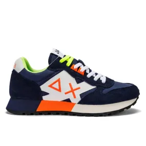 Scarpe Uomo Sun68 Sneakers Jaki Fluo Colore Navy Blue