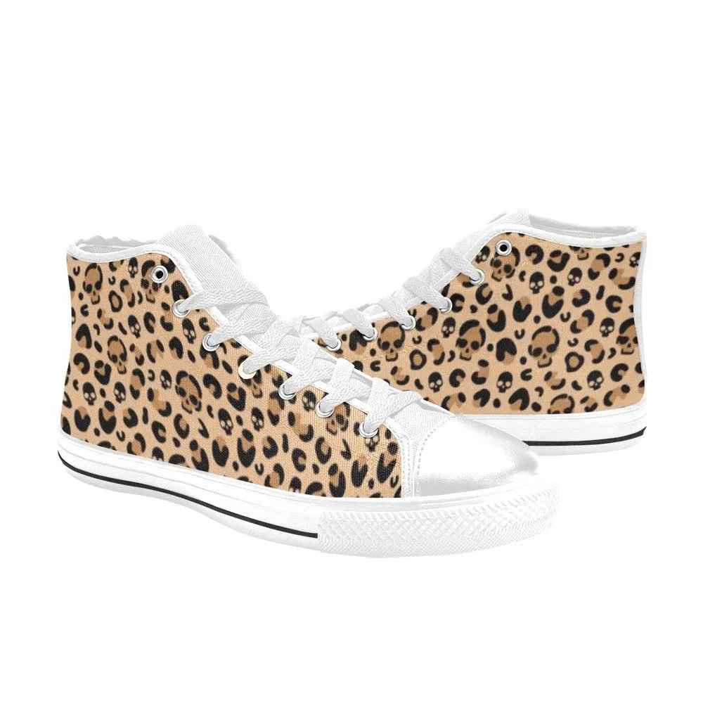 Skull Leopard Print Classic High Top Sneakers