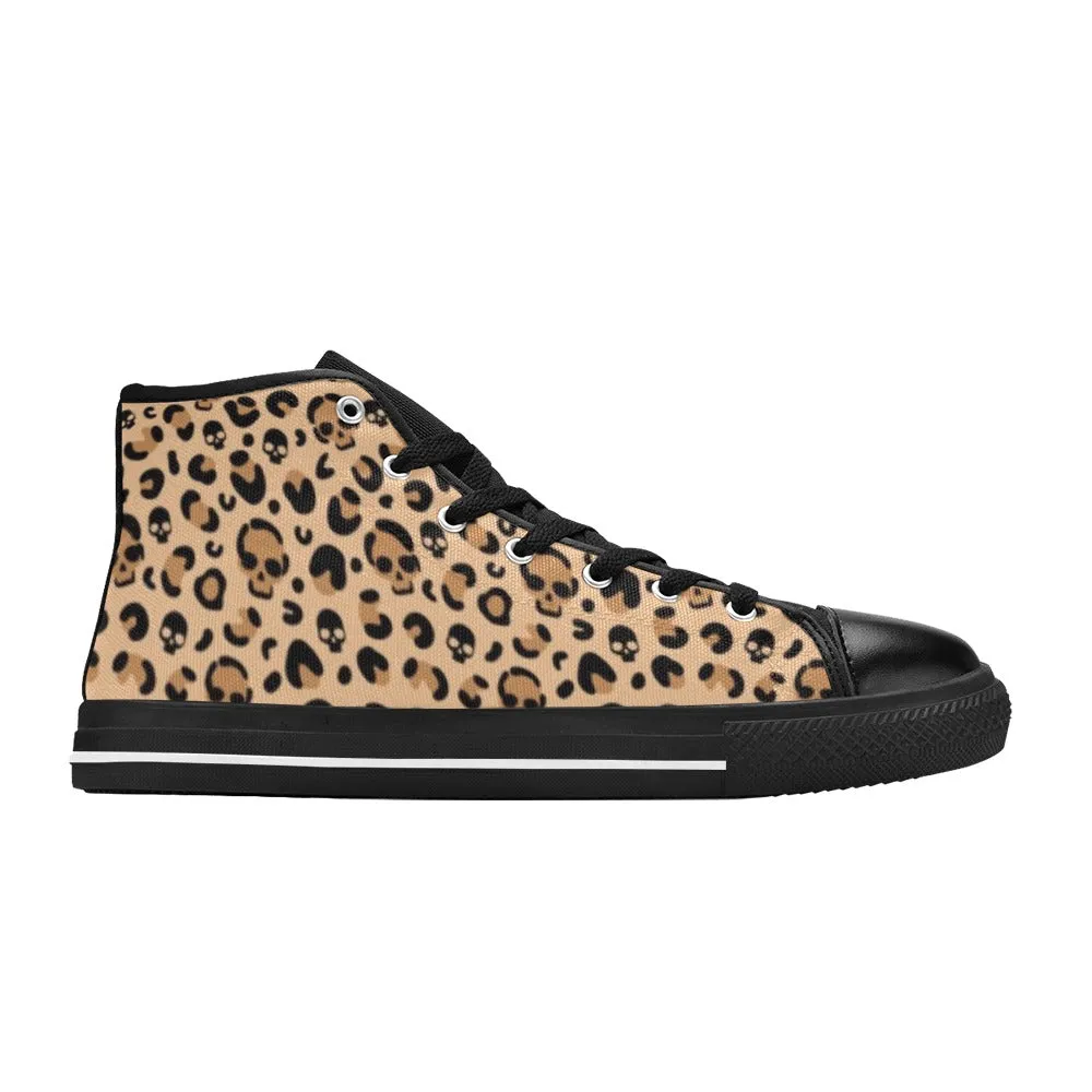 Skull Leopard Print Classic High Top Sneakers