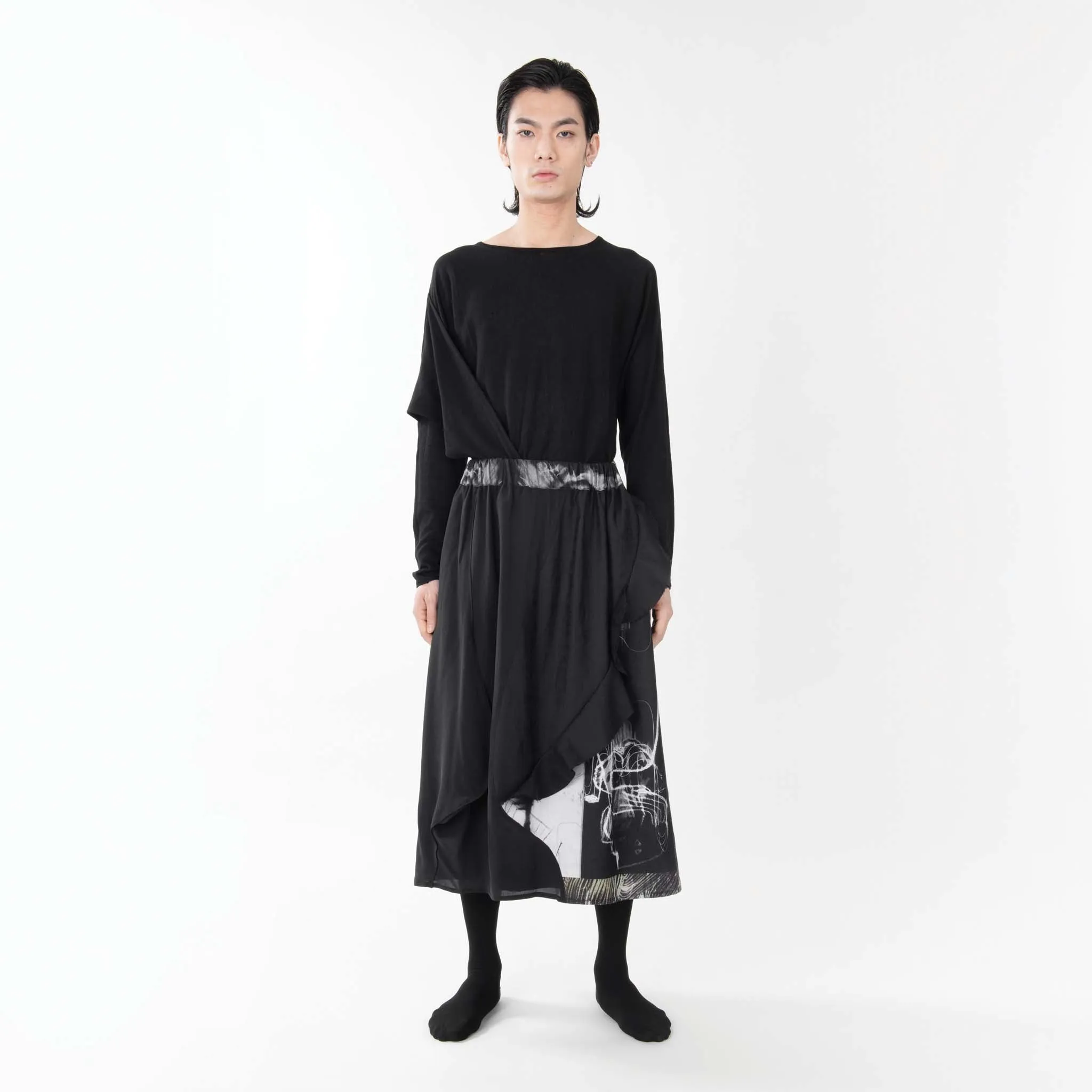 SOUND-WAVE PRINTS SKIRT