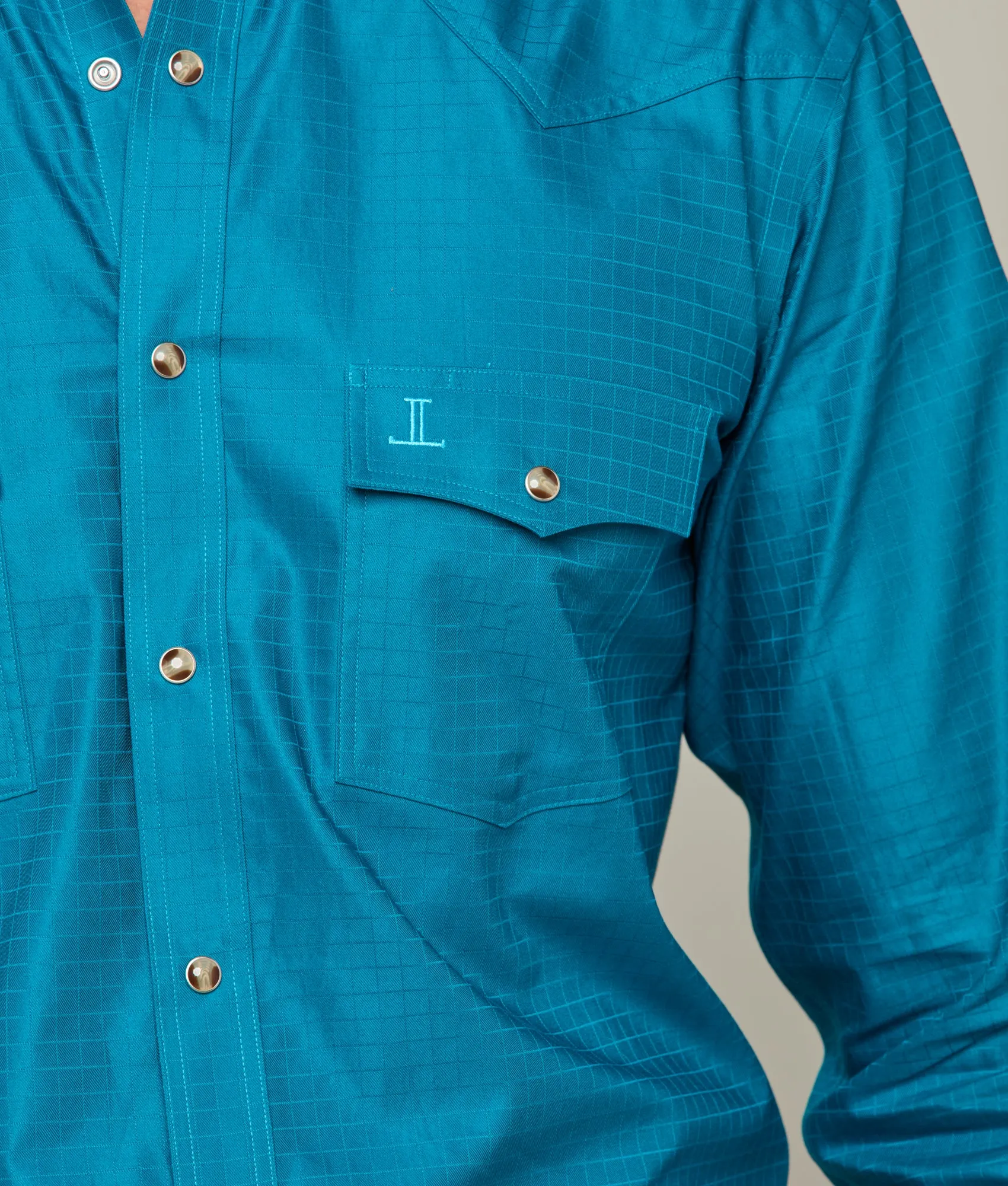 Square Dobby Shirt :: Teal