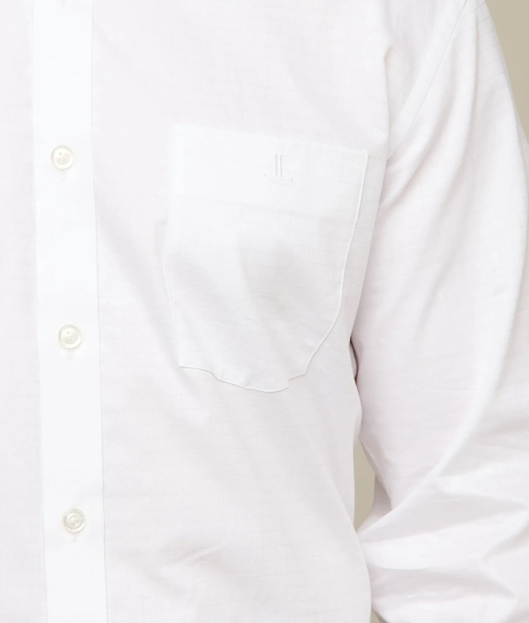 Square Dobby Shirt :: White