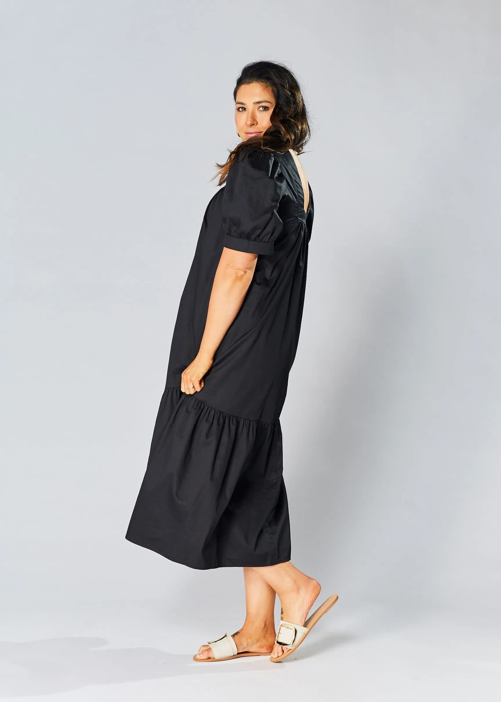 Square Neck Maxi Dress - Black