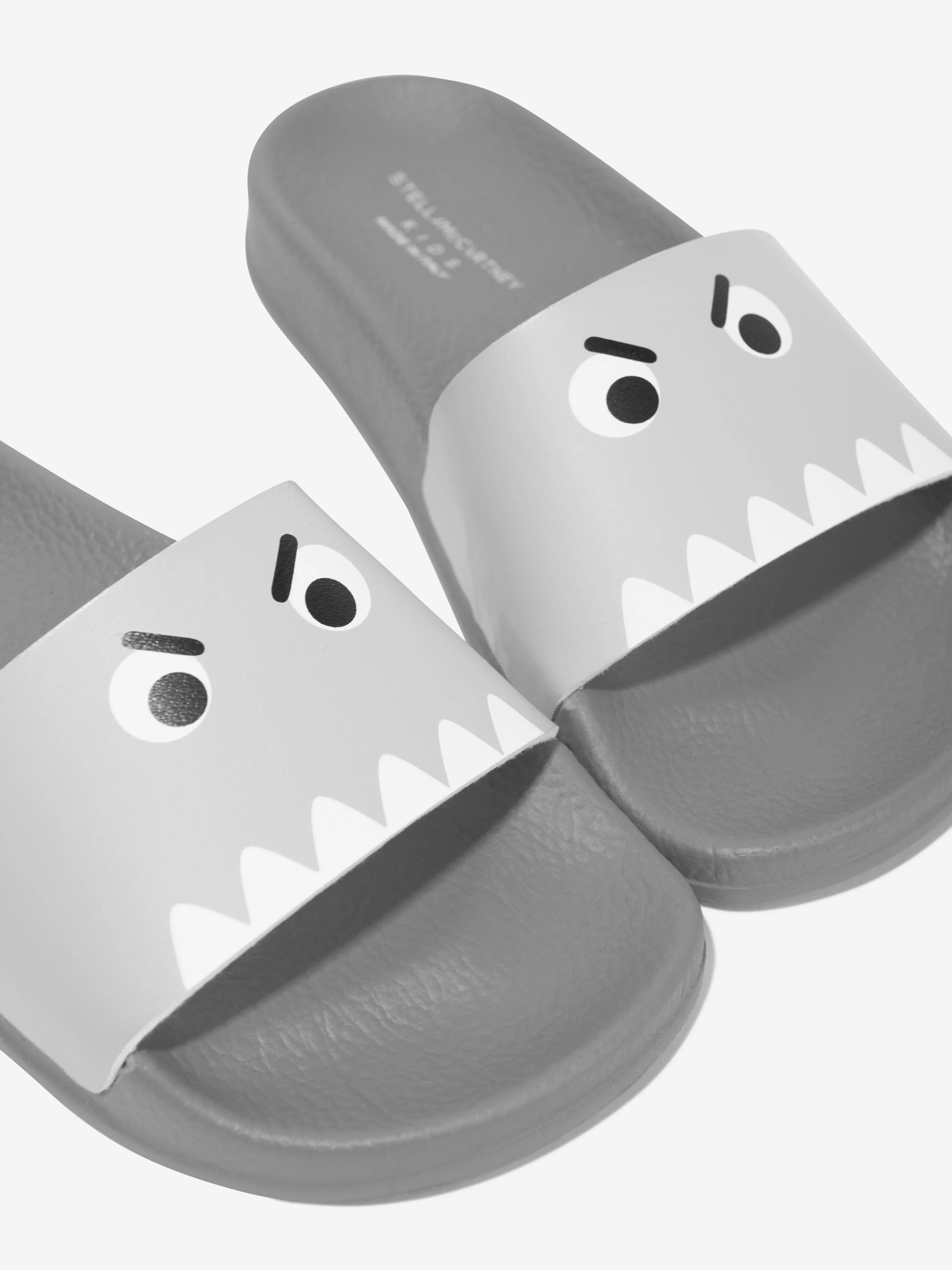 Stella McCartney Boys Shark Sliders in Grey