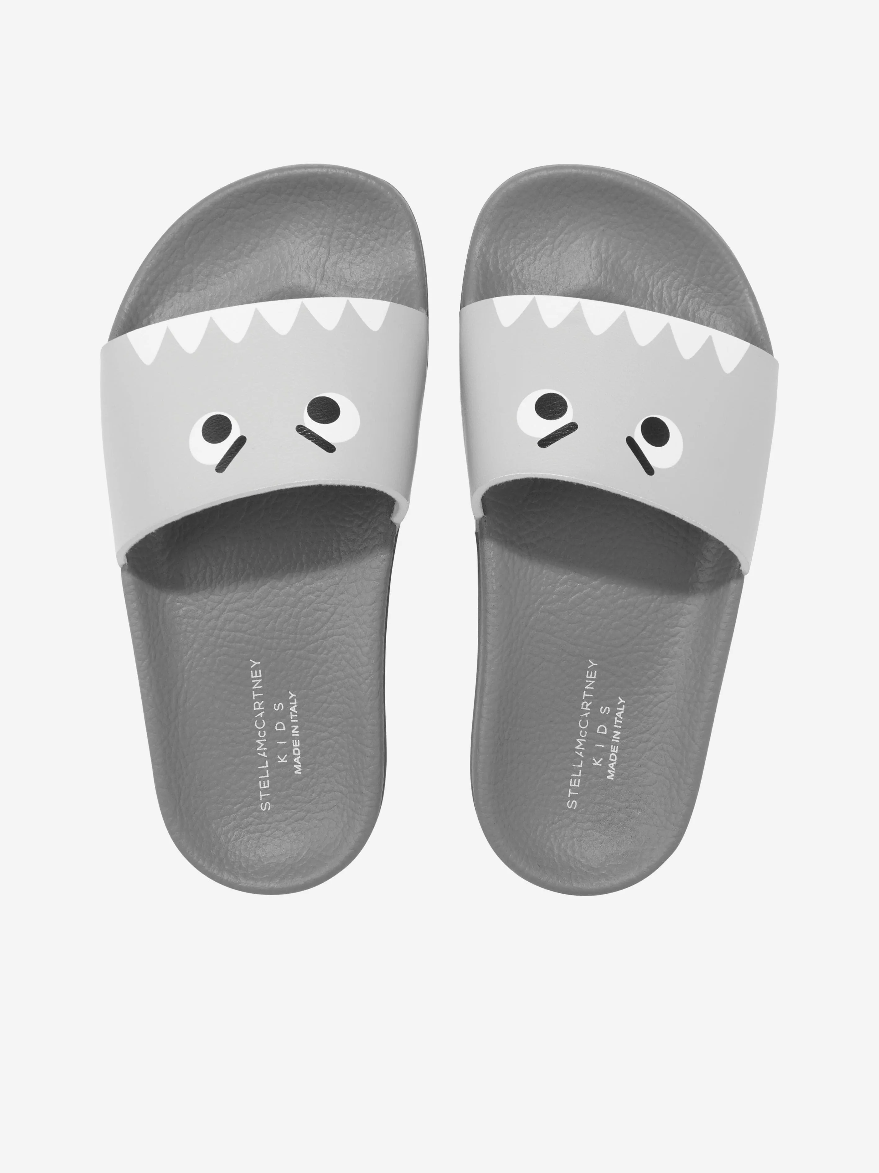 Stella McCartney Boys Shark Sliders in Grey