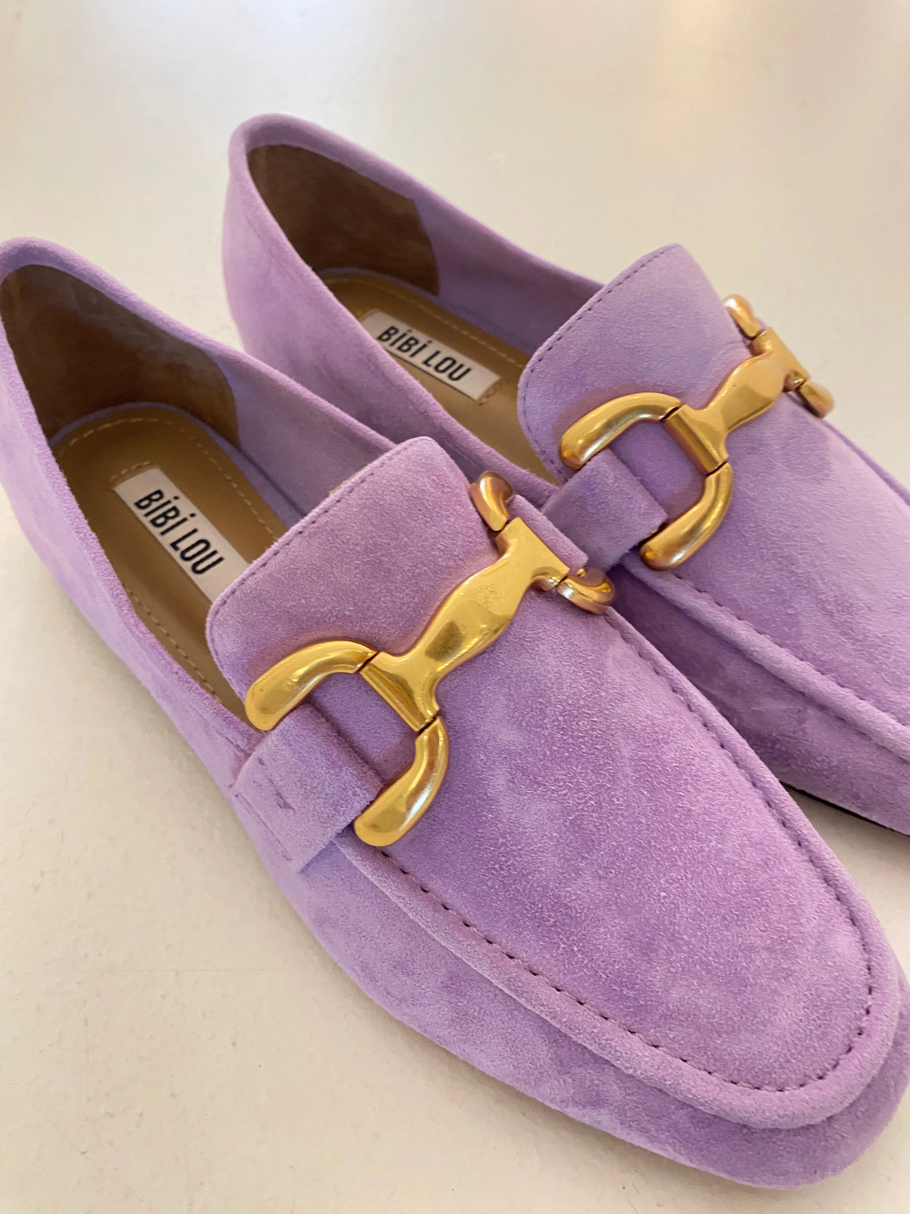 SUEDE LOAFERS MAUVE - BIBI LOU