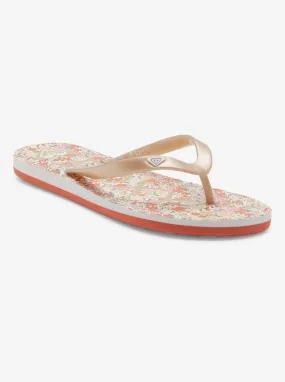 Tahiti Flip-Flops - White/Red Orange