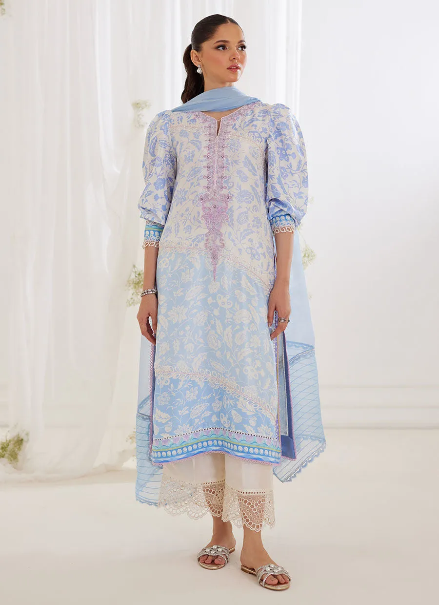 Tara Luxe Edit '24 - Aurelia Ice Blue Shirt And Dupatta