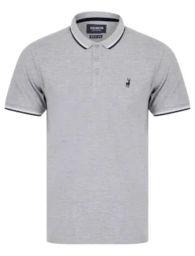 Underwood Cotton Pique Polo Shirt in Light Grey Marl - Kensington Eastside