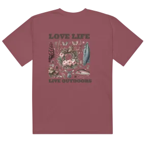 Unisex garment-dyed heavyweight t-shirt Exclusive Love Life Live Outdoors MRRL&O Print Designs