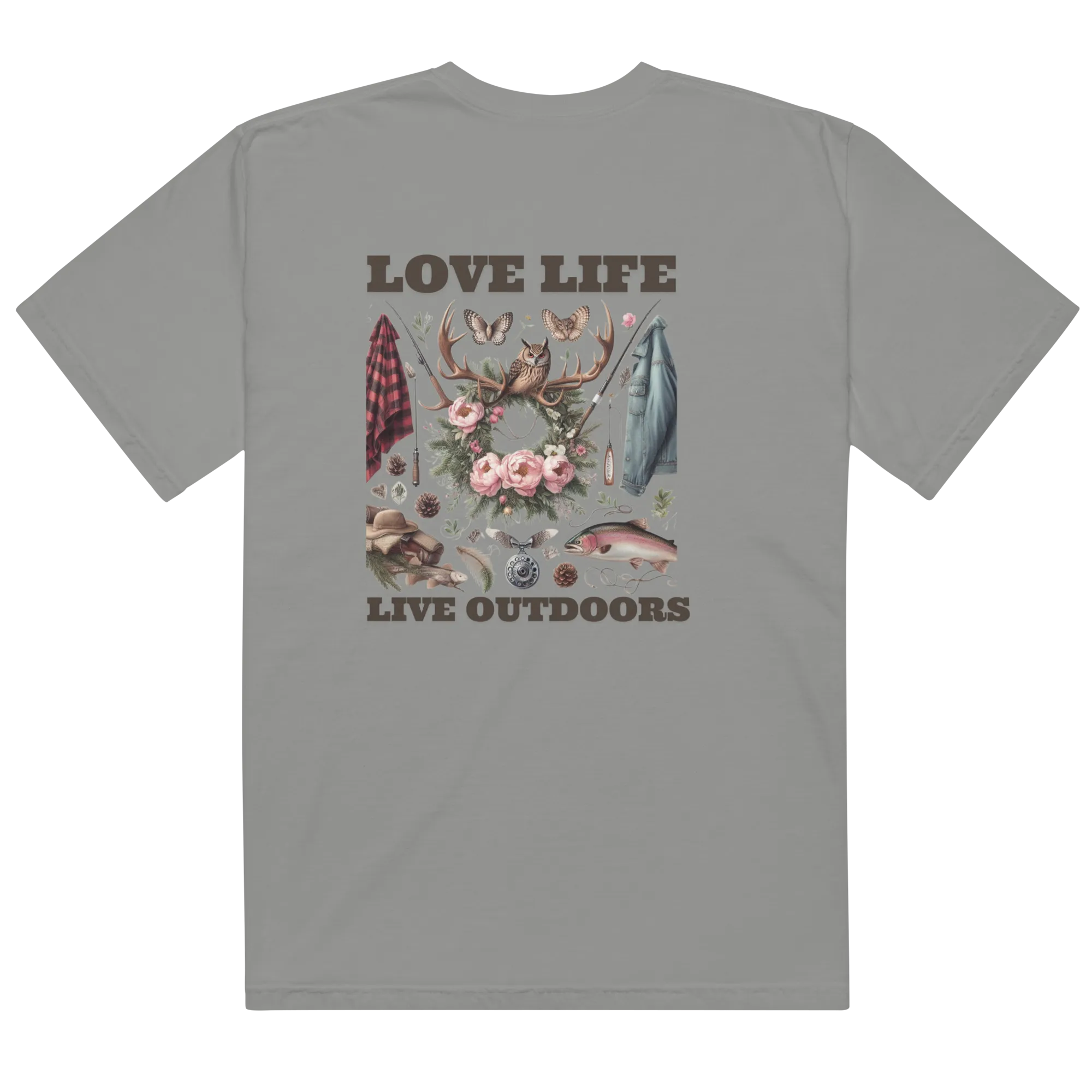 Unisex garment-dyed heavyweight t-shirt Exclusive Love Life Live Outdoors MRRL&O Print Designs