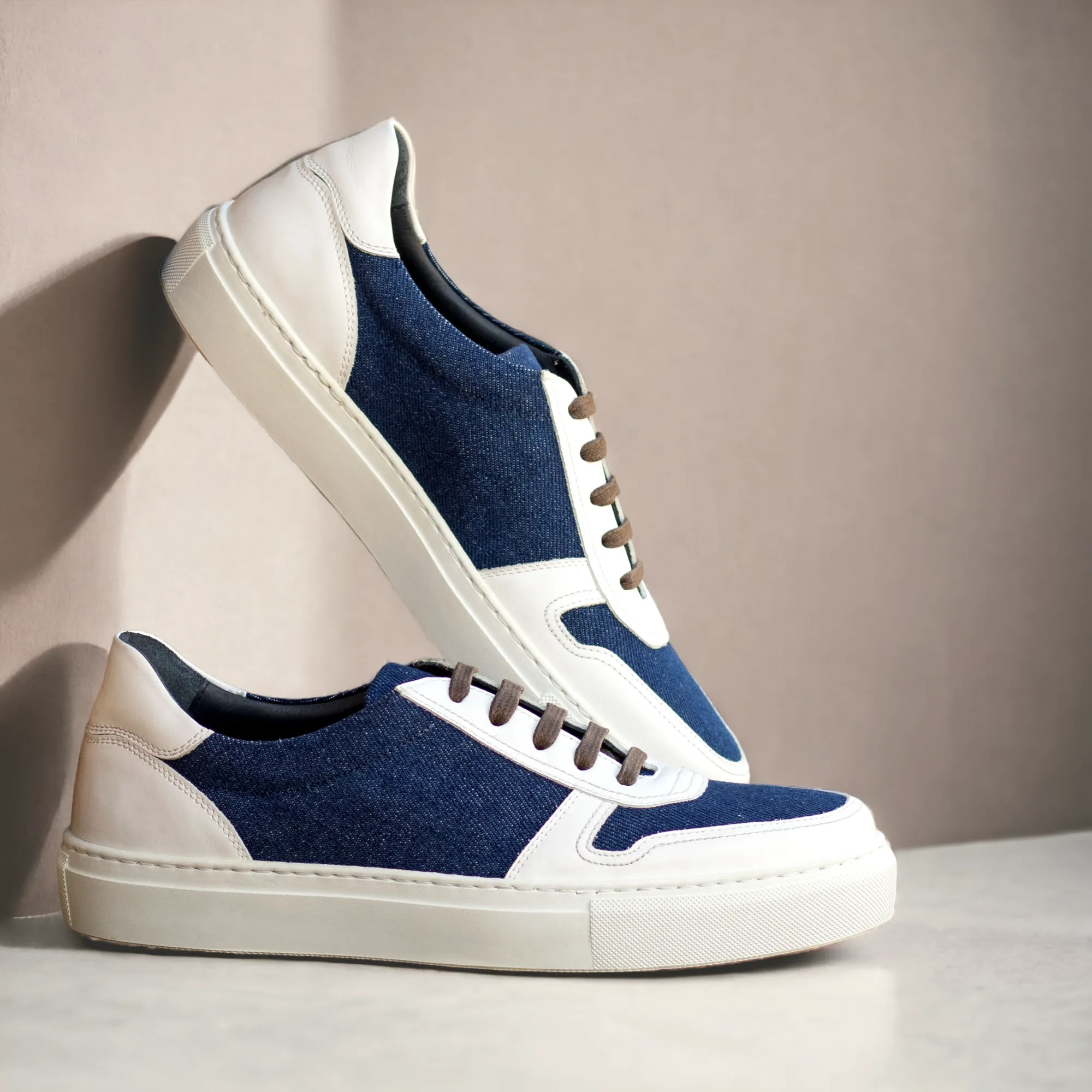 VERVE | Low Top Trainer -Blue Denim & White | Women's