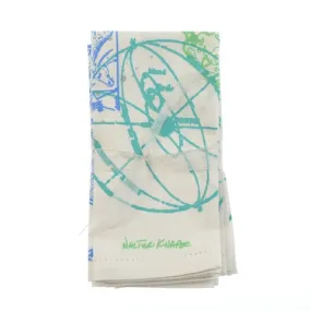 Walter Knabe Hand Printed Napkin Set Astrological Orbit II Turquoise