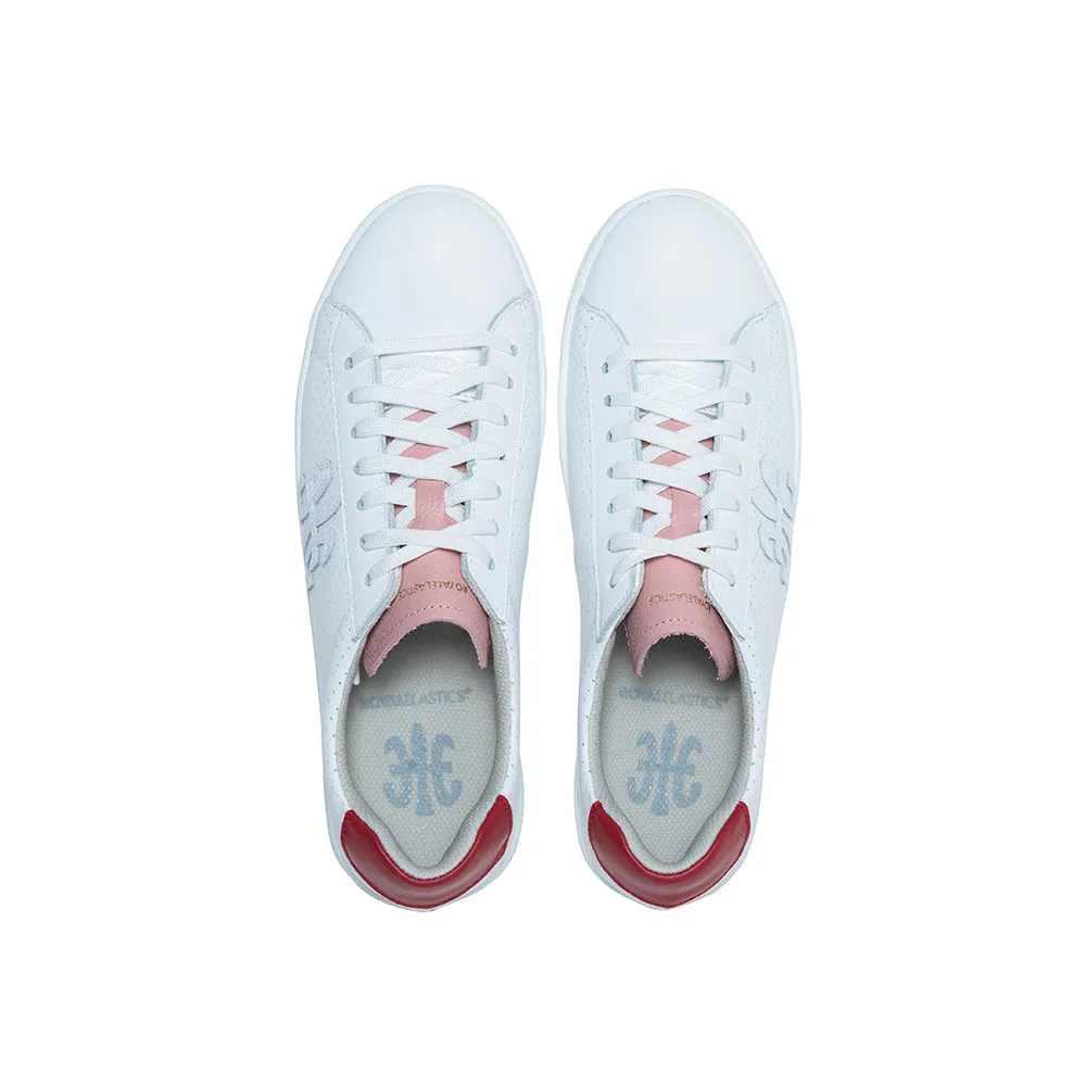 Women's Honor White Pink Red Logo Leather Sneakers 98014-011