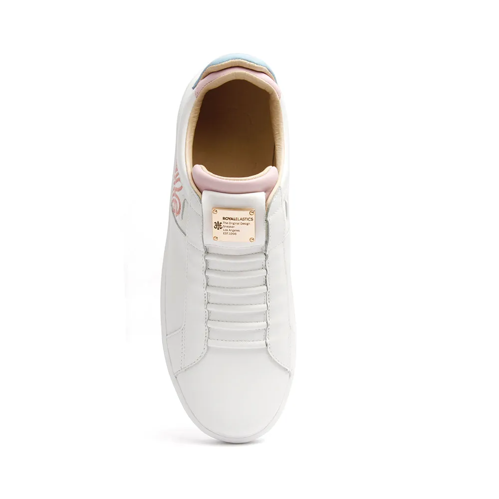 Women's Icon SBI White Blue Pink Leather Sneakers 92593-065