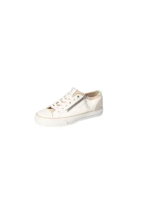 Zip Coloured Trainers - White & Beige