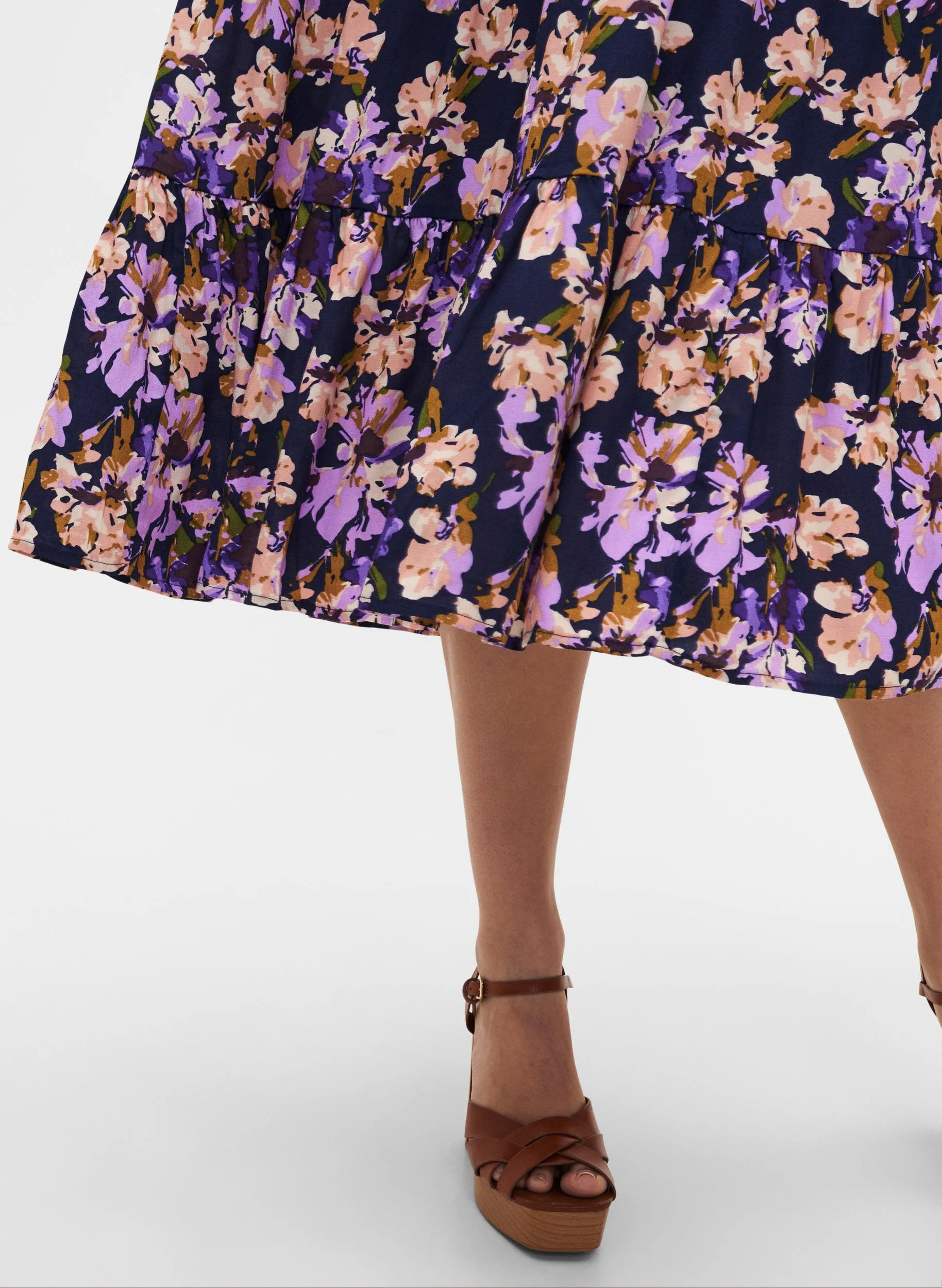 Zizzi Bella Floral Navy Dress